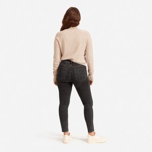 Everlane Washed Black Mid-Rise Skinny Jeans